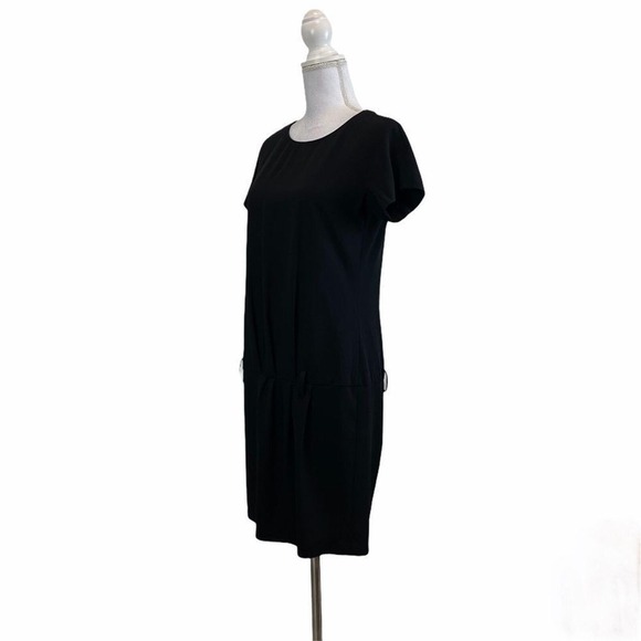 MOSCHINO CHEAP AND CHIC Black Casual Dress Sz 6 Short Sleeve Minimalist - Picture 2 of 10